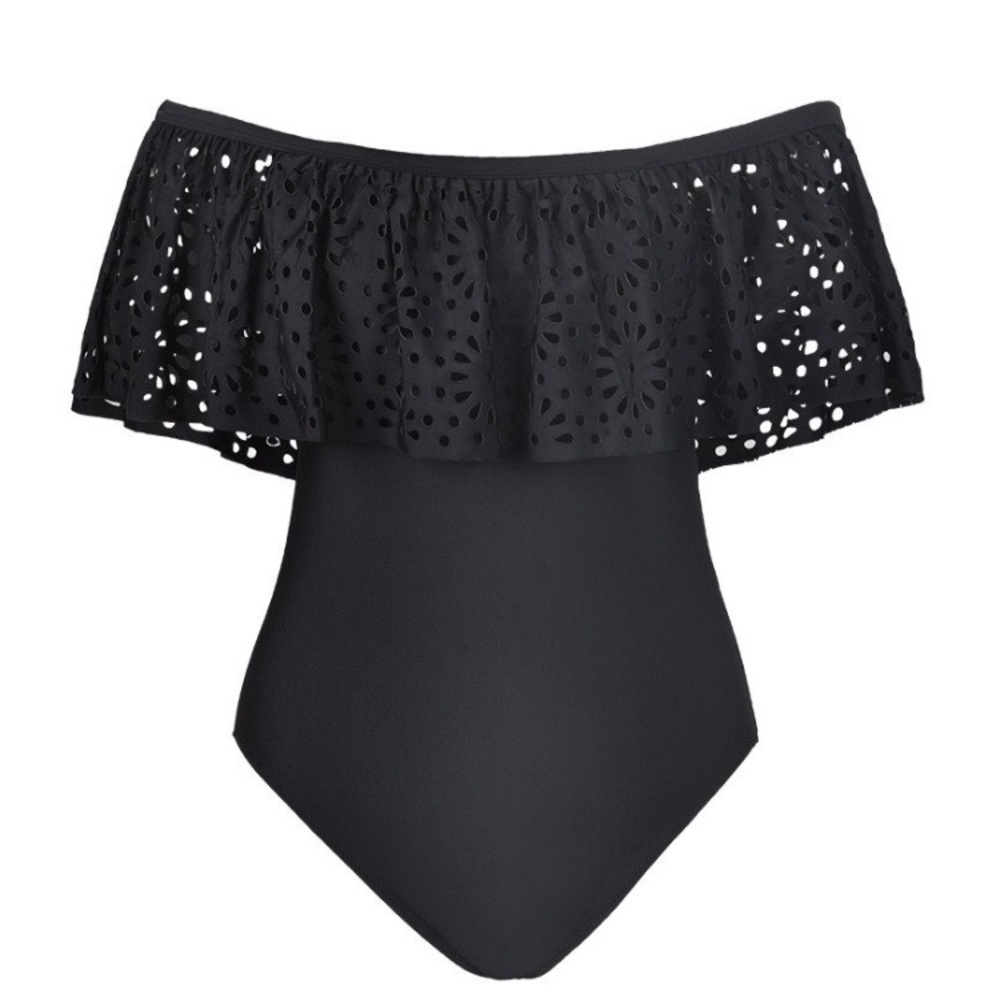 Cupshe Black Magic Falbala Bikini Set - Medium